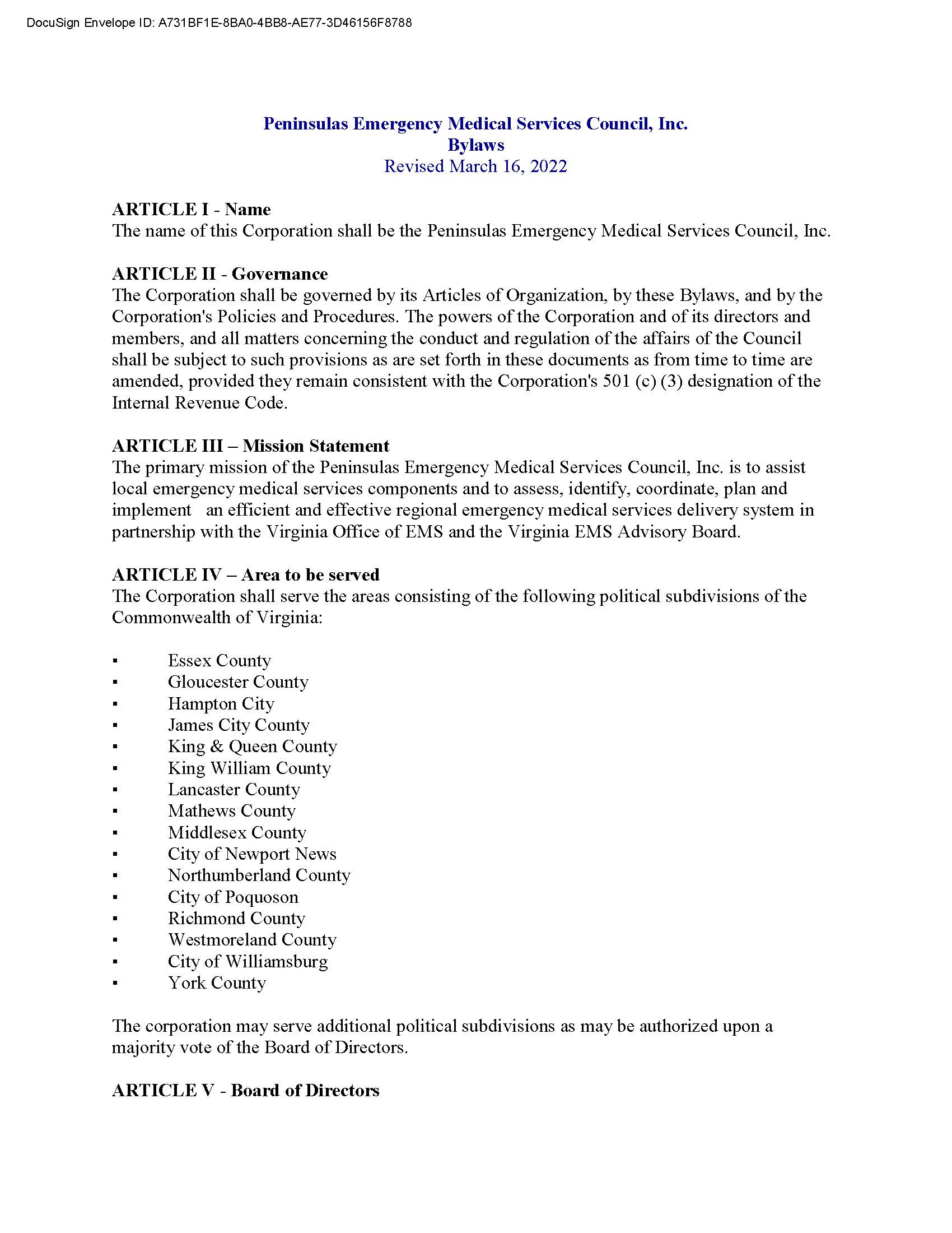 PEMS Council Inc. Bylaws 3 16 2022 Page 01